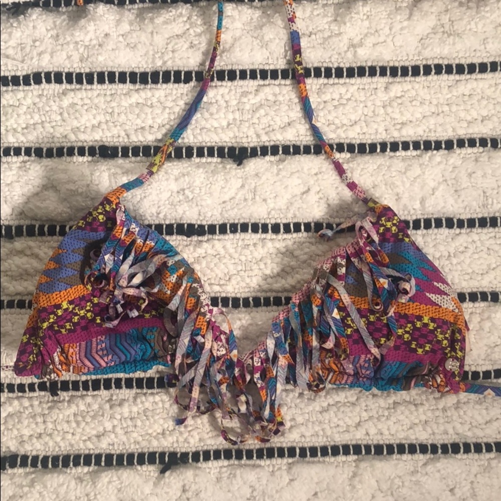 Quicksilver fringe colorful bikini top